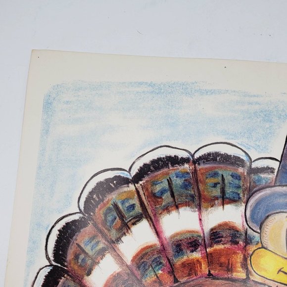 Vintage 1968 Classroom Poster Atrelle Dill Roberta Ross Thanksgiving Turkey - Picture 5 of 5